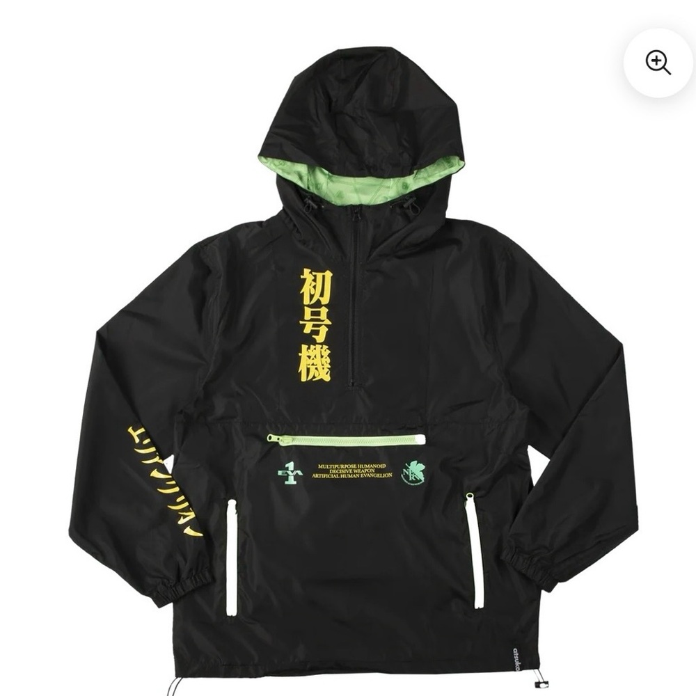 evangelion
eva unit-01 lights reflective anorak rain jacket.